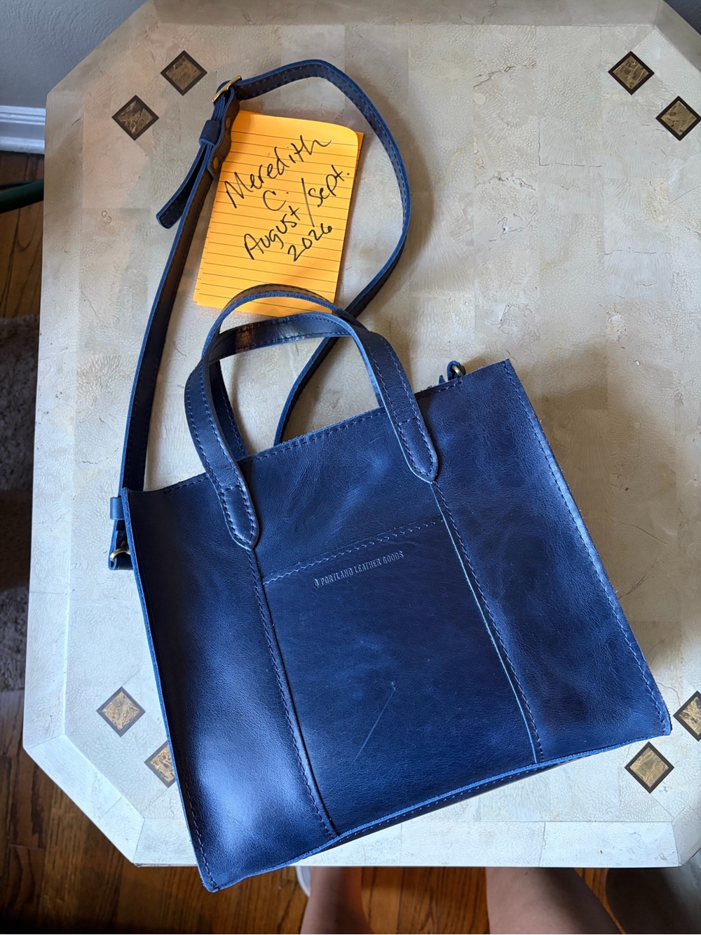 Portland Leather Lola Crossbody Tote in Cowboy Blue
